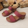 thumbnail image 4 of Xucatan Women's Snake Print Block Heel Mules, Double Strap Open Toe Slides with Faux Leather, Textured Chunky Heel Sandals, Versatile Summer Office Footwear Gift, 4 of 9