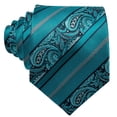 thumbnail image 4 of Set de Corbata Barry.Wang de Seda Verde Azulado con Pañuelo y Gemelos para Hombre, 4 of 8