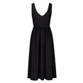 thumbnail image 5 of USSUMA Dresses for Women 2025 Casual Spring Women'S Casual Dresses Sleeveless V Neck Casual Solid Color Pullover Maxi Dress Vintage Dress Lightweight Dress Gym Online Shopping Black Dress Size-XL, 5 of 6