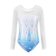 thumbnail image 4 of UJNDER Girl's Long Sleeve Dance Gymnastics Leotard with Rhinestone Glitter Print Pants and Headband Outfits for Girls,05_Light Blue,7-8 Years, 4 of 6