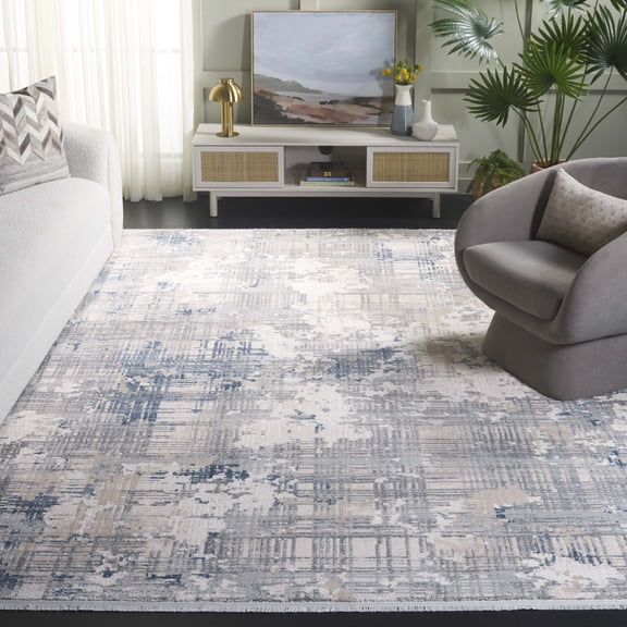 SAFAVIEH Emerald Joleen Abstract Area Rug, Grey/Blue Ivory, 8' x 10'