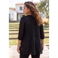 thumbnail image 2 of Catherines Women's Plus Size Petite Shadowstripe Burnout Cardigan, 2 of 6