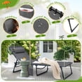 thumbnail image 3 of Devoko Foldable Lounge Chaise 12 inch High 5-Position Adjustable Patio Lounge Chair Beach Pool Chaise,Gray, 3 of 6