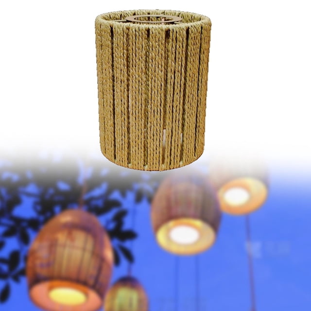 Cubierta de lámpara de lámpara de cuerda de papel, sombra de lámpara colgante, pantalla de lámpara de tejido para al aire libre, granja, decoración de