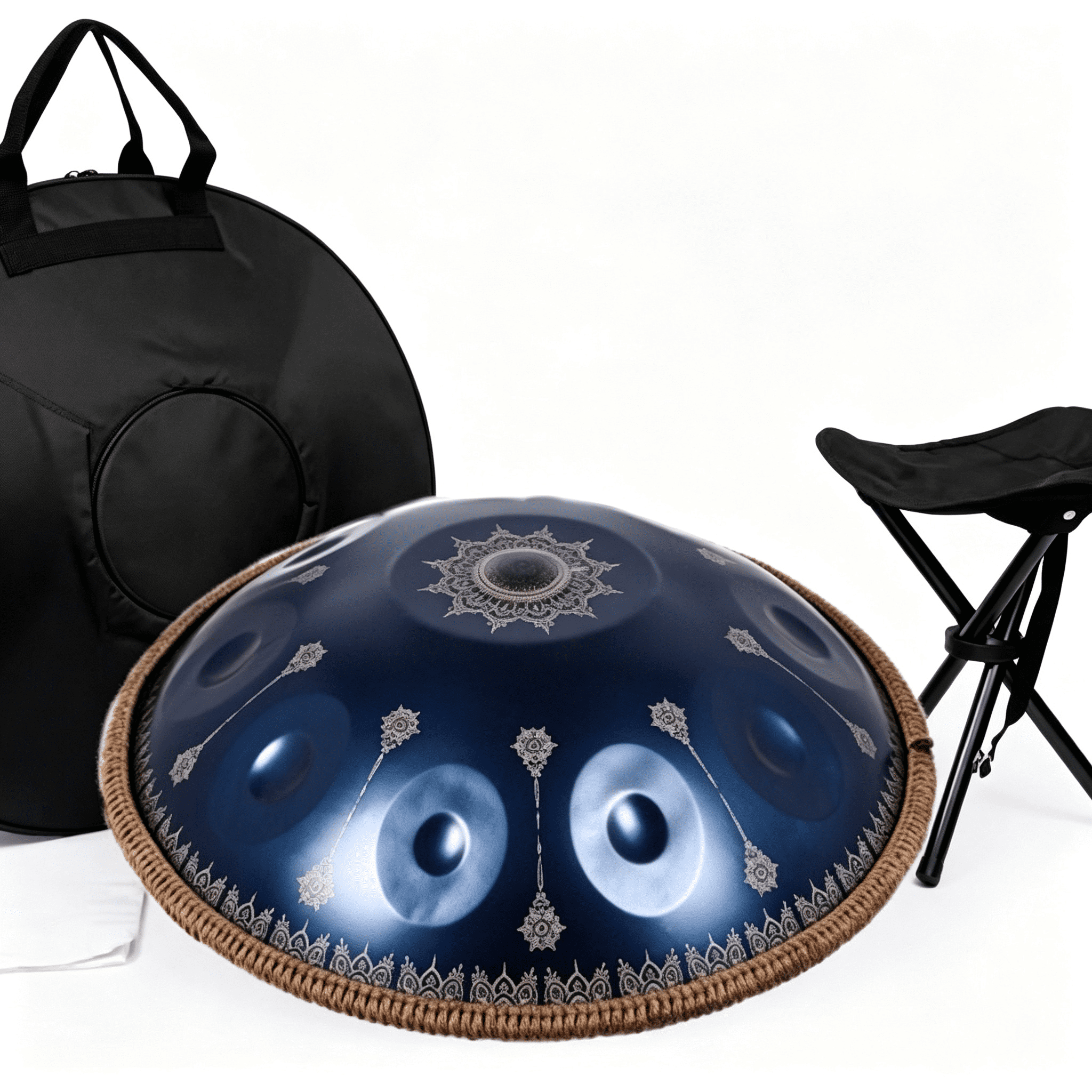 10 Notes Mandala Pattern Silver Handpan Drum Decorative Steel Percussion Instrument