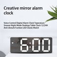 thumbnail image 4 of Naiovety Reloj despertador Digital con Control de voz, decoración de mesa, espejo LED, relojes de brillo, decoración del hogar para Decoración del hogar, 4 of 6