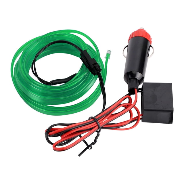 relayinert Car Interior Lighting LED Strip Car LED Wire Rope Tube Line flexible Neon Light Car Decor Light green 1Set
