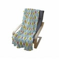 thumbnail image 4 of Ikat Soft Flannel Fleece Blanket, Various Sized Different Ikat Lines Blurred Vertical Axis Symmetrical Aesthetic, Cozy Plush for Indoor and Outdoor Use, 60" x 80", Mustard Blue Pink, by Ambesonne, 4 of 6