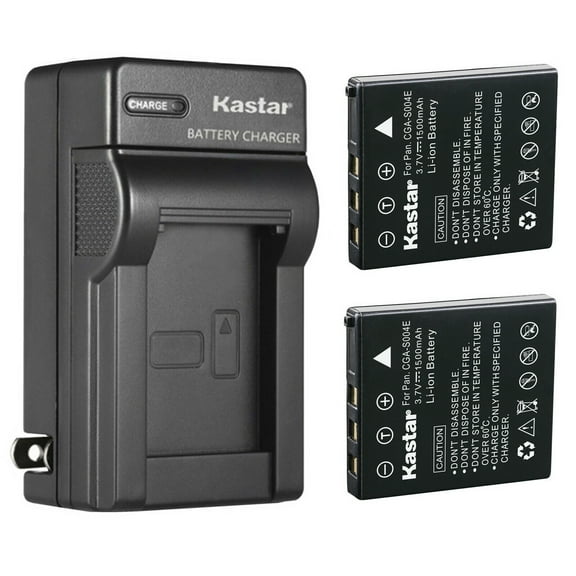 Kastar 2-Pack Battery and AC Wall Charger Replacement for Panasonic CGA-S004, CGA-S004A, CGA-S004A/1B, S004E/1B, DMW-BCB7 Battery, DE-992, 992a Charger, Panasonic Lumix DMC-FX2, Lumix DMC-FX7 Camera