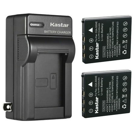 Kastar 2-Pack Battery and AC Wall Charger Replacement for Panasonic CGA-S004 CGA-S004A CGA-S004A/1B S004E/1B DMW-BCB7 Battery DE-992 992a Charger Panasonic Lumix DMC-FX2 Lumix DMC-FX7 Camera