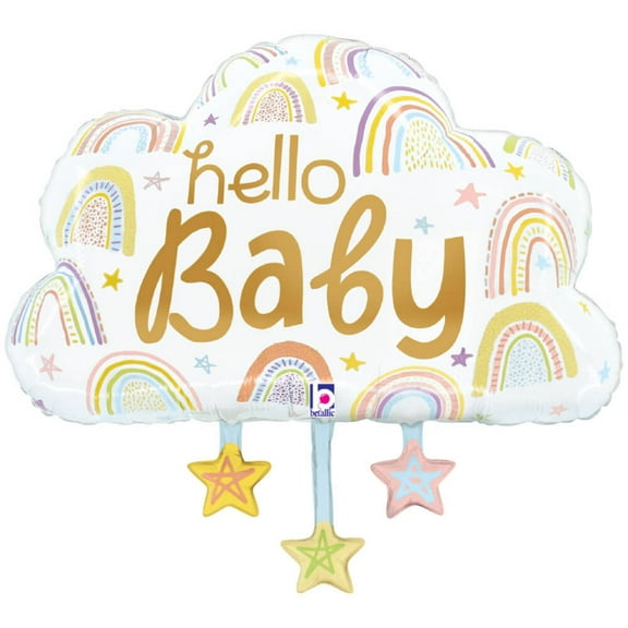 28 inch Hello Baby Cloud Foil Mylar Balloon - Party Supplies Decorations