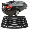 thumbnail image 2 of IKON MOTORSPORTS Windshield Louver Compatible with 2016-2019 Chevy Cruze, Rear Window Louvers Cover Sun Shade Unpainted Black ABS, 2017 2018, 2 of 4