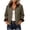 Coffee-03, variant on Perfectbot Women's Short Barn Jacket, Button Down Corduroy Collar Rolled Cuff Coat with Pockets