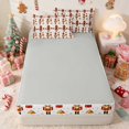 thumbnail image 4 of Manfei Nutcracker Zipper Full Size Comforter Sets with Fitted Sheet and 2 Pillowcases Christmas Zipper Bedding Set, Peach Pink, Gray Reversible, 4 of 7