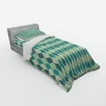 thumbnail image 3 of Ambesonne Abstract Bedding Set 4 Pcs, Oval Curved Lines Dots, Queen, Sea Green Petrol Blue, 3 of 3