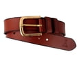 thumbnail image 4 of 37-38  Mens Women Genuine Leather Dress Casual Belt 1.5" Wide Brown 12CA007BR, 4 of 5