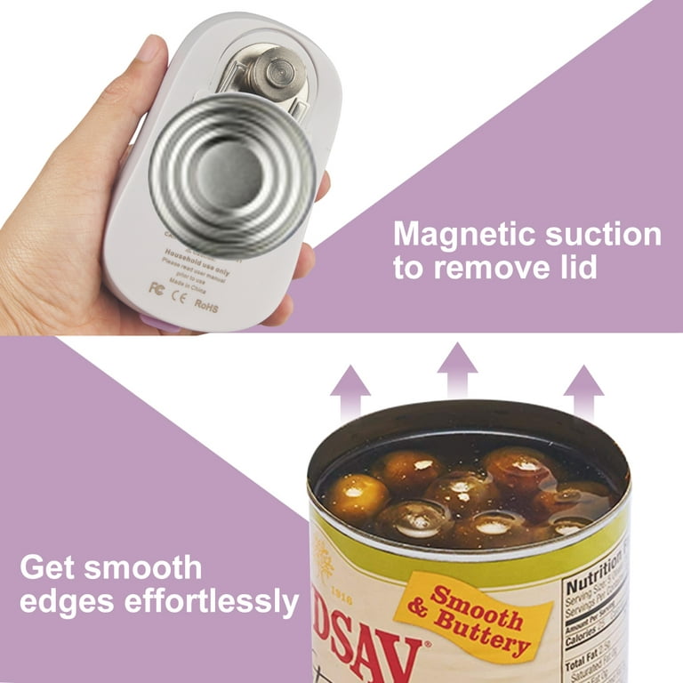Kratax Electric Can Opener, One Touch Can Opener for Cans of Any Shape,  Auto Stop When Finished, Ergonomic, Food-Safe, Battery Operated Automatic  Can Opener Purple 
