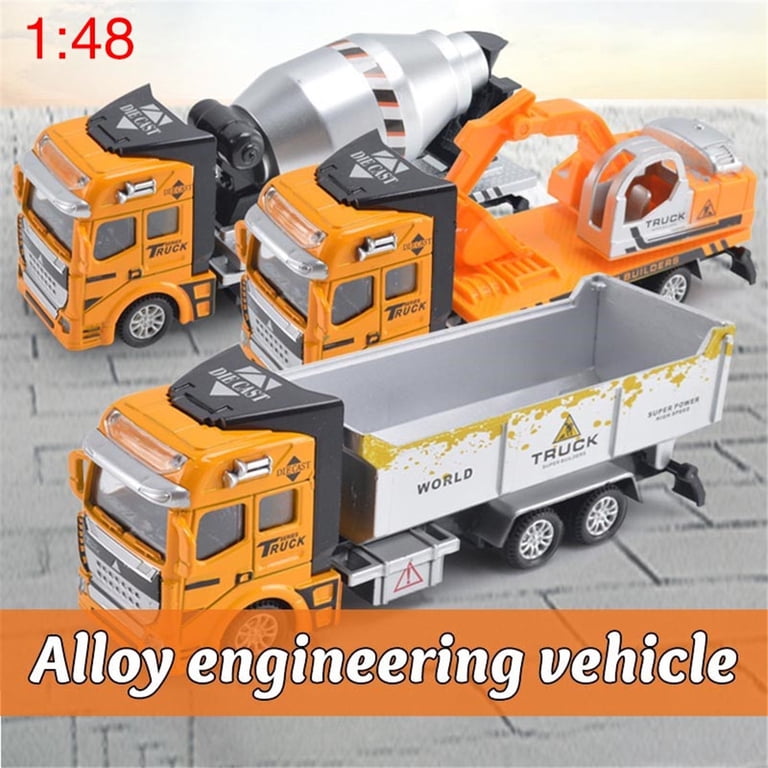 QMAN 3-in-1 Construction Vehicles Building Set - Build A Loader, Excavator, Or Dump Truck