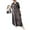Grey, variant on Women's Loose Casual Button Down Denim Shirt Dress Letter Print Short Sleeve Jean Maxi Dress with Pockets