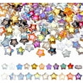 thumbnail image 1 of 200 cuentas de estrella de vidrio de 10 colores, 8 mm y 10 mm, galvanizadas, de color AB, para manualidades, planas y sueltas, de colores, 1 of 5