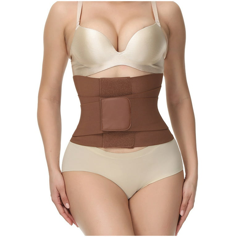 Odeerbi Shapewear for Women 2024 Tummy Control Waist Trainer Shrink Belly  Sweat Sports Fitness Lose Weight Slimming Down Body Shaping Girdle Belt  Brown 