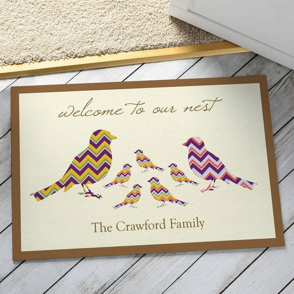 Personalized Welcome To Our Nest Doormat Available in Multiple Family sizes