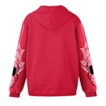 thumbnail image 3 of Unisex Spider Web Graphic Zip Up Hoodie Drawstring Long Sleeve Oversized Sweatshirt Gothic Streetwear Y2K Casual Jacket Halloween Tops Red L, 3 of 3