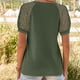 thumbnail image 2 of Top de punto con cuello en V Higoodz para mujer con encaje poliéster suave, 2 of 5