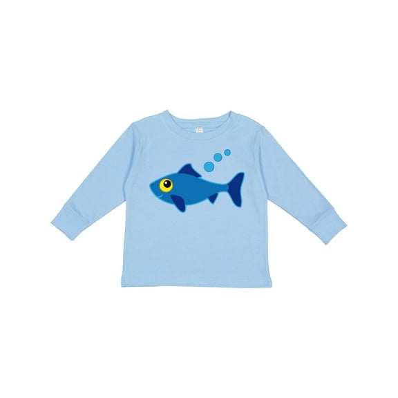 Inktastic Fishing Blue Fish Boys or Girls Long Sleeve Toddler T-Shirt