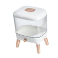 thumbnail image 2 of Rice Bucket Dispenser Sealed Transparent 10kg Storage Container Large-Capacity Moisture-proof Plastic Cereals Grain Box Gold plated/10kg, 2 of 9
