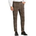 thumbnail image 4 of Lars Amadeus Men's Dress Plaid Slim Fit Flat Front Prom Checked Trousers, 4 of 6