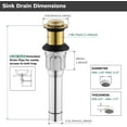 thumbnail image 5 of PARLOS Bathroom Sink Drain Without Overflow, Brushed Gold, 5 of 7