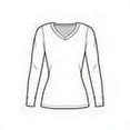 thumbnail image 3 of WOMENS LONG SLEEVE V-NECK T SHIRT WITH SUPER-SOFT STRETCH FABRIC, 3 of 3