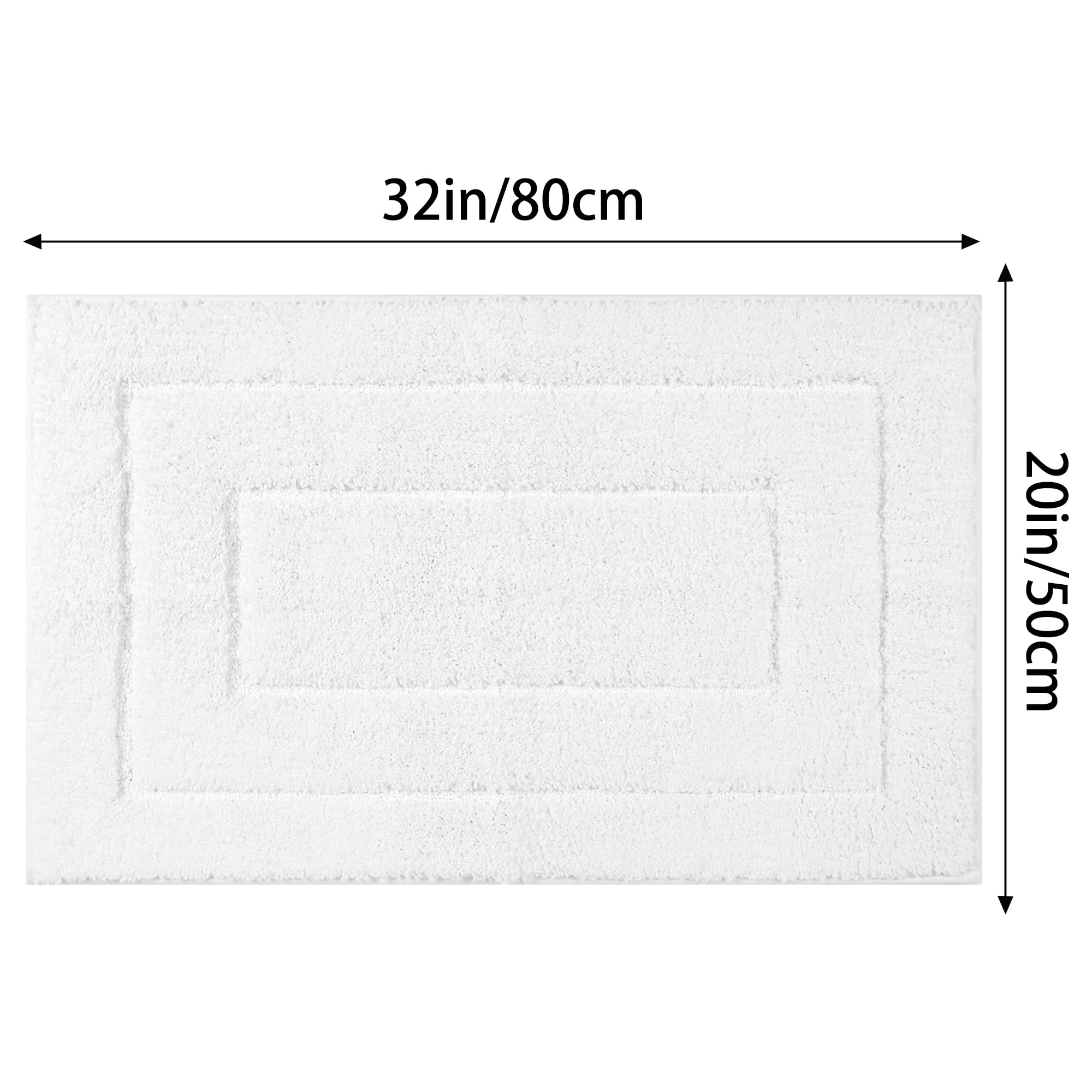 Unique Bargains Geometry Bathroom Rug Mat Soft Absorbent Non-Slip Comfortable Bath Rugs White 20" x 32"