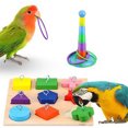 thumbnail image 4 of Flmtop 9Pcs/Set Parrot Toy Kit Bite-resistant Interactive Wood Birds Block Puzzles Skateboard Toy for Pet, 4 of 7