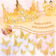 thumbnail image 4 of Billbotk - 53 accesorios de ramo de flores, 5 coronas doradas y 48 decoraciones de mariposa dorada para ramos de flores, decoraci&oacute;n de pastel para fiesta de cumplea&ntilde;os, boda, bab, 4 of 7