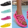 thumbnail image 2 of Back to College Tejiojio Clearance Sandals Ladies Flat Hemp Rope Set Open Toe Low-top Beach For Women, 2 of 9