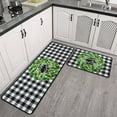 thumbnail image 2 of Christmas Holly Wreath Kitchen Rug Set,Buffalo Plaid Merry Christmas Xmas Winter Holiday Runner Rugs with Rubber Backing,Throw Rugs Washable for Kitchen Sink,Laundry Room,Standing Desk,Indoor, 2 of 7