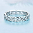 thumbnail image 3 of NUNCAD 4mm Eternity Celtic Knot Wedding Ring Band for Women 925 Sterling Silver, 3 of 5