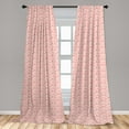thumbnail image 5 of Ambesonne Coral Curtains, Braid Boho Hipster Ethnic, Pair of 28"x63", Coral White, 5 of 5