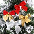 thumbnail image 3 of Lazos de Navidad rojos de 12 piezas, decoraciones colgantes, oro, plata, Bowknot, adornos para árbol de Navidad, regalo de fiesta de año nuevo, decoración, 3 of 4