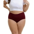 thumbnail image 3 of OEIOEI Plus Size XL-5XL Cotton Underwear for Women High Waist Full Coverage Briefs 5 Pack(3XL,Dark), 3 of 8