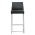 thumbnail image 4 of TOV Furniture Denmark Black Vegan Leather Counter Stool with Silver Legs - Set of 2, 4 of 10