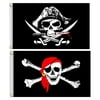 2pcs Halloween Decorative Flags Pirate Skull Festival Flag Creative Printed Bunting for Home Party Decor (Black)