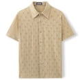 thumbnail image 4 of LWITHSZG Mens Button Down Shirt Trendy Floral Texture Work Blouses Beach Vacation Summer Tops Dressy Casual Loose Short Sleeve Shirts M-3XL, 4 of 6
