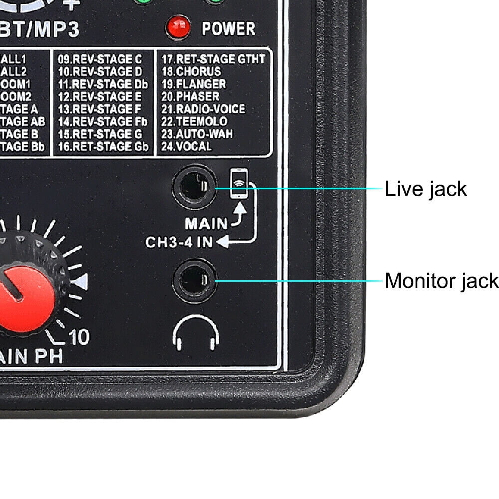 TOOL1SHOoo Bluetooth Studio Audio Mixer Sound Mixing Console Desk System 110V 50Hz 18W (4 Channel)