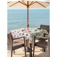 thumbnail image 3 of Outdoor Tablecloth with Umbrella Hole for Patio/Picnic/Party/Camping, Spring Floral Waterproof Table Cloth Square Cover Washable, Pink Blue Flowers Butterfly Farmhouse (54"x 54"), 3 of 8