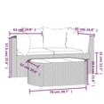 thumbnail image 4 of vidaXL 3 Piece Garden Lounge Set with Cushions Brown Poly Rattan, 4 of 5