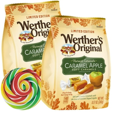 Werthers Original Caramel Apple Soft Caramels, Fall Candy Bowl Fillers, Pack of 2, 8.57 Ounces per Bag