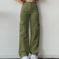thumbnail image 2 of Pantalons Cargo Décontractés pour Femmes, Taille Trois Poches, 2 of 6